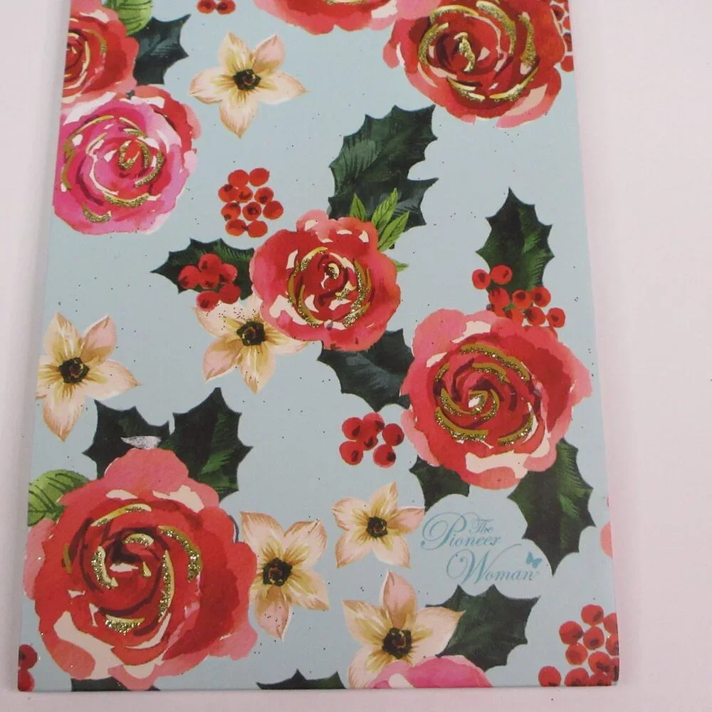 Lot of 3 Pioneer Woman Gift Bag Christmas Holiday Wishful Winter Blue Floral New